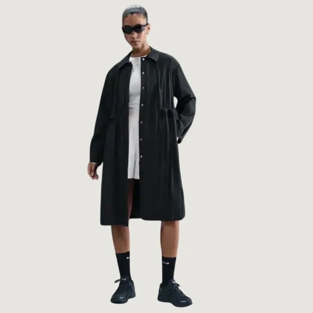 Nike Dri-FIT 24.7 Women Black Pleated Training Jacket Trench HV3627-010 MD